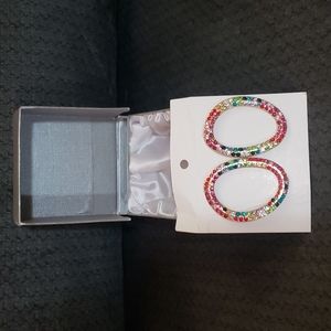 NWOT Austrian crystal earrings rainbow multicolor